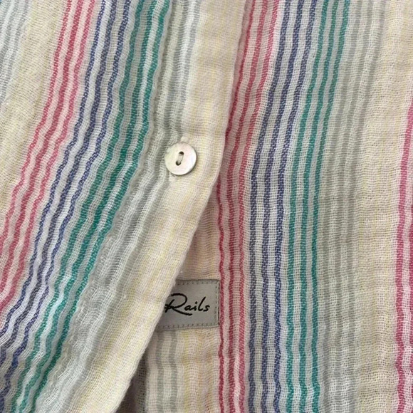 Rails Ellis Iris Stripe Shirt Medium - Picture 4 of 5